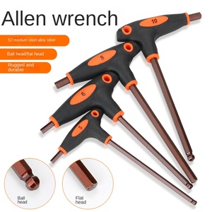 Clé <span class=keywords><strong>Allen</strong></span> en forme <span class=keywords><strong>de</strong></span> T Tournevis hexagonal intérieur simple <span class=keywords><strong>de</strong></span> qualité industrielle Clé hexagonale métrique à tête plate longue en acier à billes incluse - Product Image 3