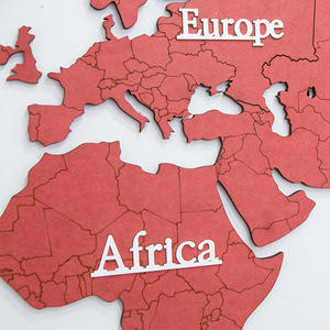 Fabbrica hotsale nuovo decorativo festive rosso Forescolor ecoboard geometrica mappa del <span class=keywords><strong>mondo</strong></span> <span class=keywords><strong>orologio</strong></span> <span class=keywords><strong>da</strong></span> <span class=keywords><strong>parete</strong></span> - Product Image 4