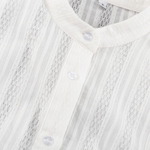 2025 estivo allacciato con cintura abbottonatura da donna <span class=keywords><strong>in</strong></span> cotone bianco abito Casual da donna abiti corti a maniche lunghe - Product Image 6