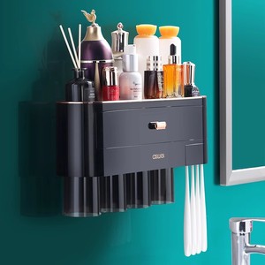 Distributeur automatique multifonctionnel <span class=keywords><strong>de</strong></span> tube <span class=keywords><strong>de</strong></span> dentifrice nouveau Design mural en plastique organisateur <span class=keywords><strong>de</strong></span> salle <span class=keywords><strong>de</strong></span> bain bain <span class=keywords><strong>toilette</strong></span> approvisionnement - Product Image 5