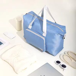Borsa da Viaggio Pieghevole per Donne e Ragazze, <span class=keywords><strong>Borsone</strong></span> Sportivo alla Moda con Chiusura a Cerniera per Pernottamenti e Weekend - Product Image 4