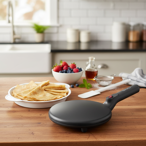 Macchina per Crepes Portatile con Spegnimento Automatico, Piastra Antiaderente e Controllo Automatico della Temperatura per Crepes e Pancake - Product Image 3