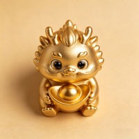 Figurine de dragon chinois en bronze personnalisée BZY tenant un lingot d'or, statue de créature mythique, décoration de richesse, vente en gros B2B