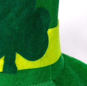 Suministros de accesorios para disfraces de fiesta del Día de San Patricio Sombrero de copa de terciopelo Trébol del Día de San Patricio - Product Image 3