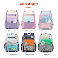 Mochila Escolar para Niños con Protección Espinal, Ultraligera, Transpirable, con Correas de Malla de Nido de Abeja, Apertura de 180 Grados, Reflectante y Antideslizante