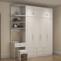 Armoire avec porte battante et meuble-lavabo, moderne, en MDF blanc, style industriel, pour appartement, avec finition marbre et bois