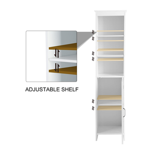 MAY HOME 63" <strong>Tall</strong> Narrow <strong>Cabinet</strong>, <strong>Bathroom</strong> Storage <strong>Cabinet</strong>, Skinny Floor <strong>Cabinet</strong>, Wooden <strong>Free</strong> <strong>Standing</strong> <strong>Cabinet</strong> with Adjustable - Product Image 5