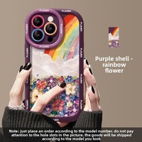 Dessin animé entièrement couvert pour iPhone 14 Pro Skin TPU PC matériaux compatibles pour Apple 16 Pro Max Electroplate Phone Grip Puff 13/15