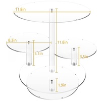 Présentoir à cupcakes en acrylique transparent personnalisé en usine, éclairé par LED, à plusieurs niveaux, pour desserts et gâteaux, facile à assembler, pour table de fête