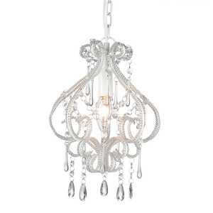 Lampe suspendue en métal blanc en forme de têtard, mini lustre en verre cristal, éclairage pour chambre d'enfant, chambre des enfants NS-120147W - Product Image 1