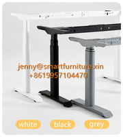 Bureau Électrique Réglable en Hauteur en Acier, Design Moderne, Extensible, Convertible, Petite Taille, pour Bureau/Coworking, Double Bureau Informatique