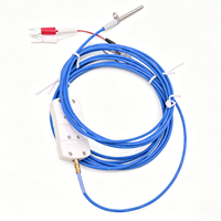Thermomètre à résistance en platine PT100 à bride fixe, capteur de température de surface de classe A, câble bleu pour la surveillance de la température industrielle