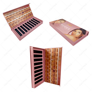 Vàng Stamp Hand Make Hình Dạng Cuốn Sách Fancy Box Lật Top Tông Hiển Thị Quà Tặng Box Với Nam Châm - Product Image 4