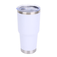 Mug à café isotherme en acier inoxydable de 30 oz, grande capacité, écologique, à double paroi, avec couvercle, design classique, pour le camping, les voyages et les activités de plein air