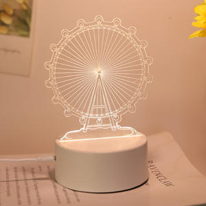 โคมไฟตั้งโต๊ะ LED แบบ3D ลวงตาโคมไฟอะคริลิคสำหรับตกแต่งบ้านไฟกลางคืนโลโก้ตลกโคมไฟห้องนอนแสงอบอุ่น - Product Image 2