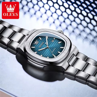 OLEVS3696 Montre Homme Carrée à Mouvement Quartz, Verre Enduit Haute Dureté, Bracelet Texturé, Boucle à Libération Rapide, Étanche 30M, Style Affaires