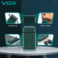 Rasoir électrique portable VGR V-390 mini rechargeable par USB pour hommes, tondeuse à barbe pour hommes
