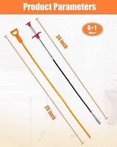 7 pack di scarico Snake Hair Clog kit di strumenti per la pulizia di 25 pollici stick di scarico per fogna wc da cucina lavello vasca da bagno - Product Image 2