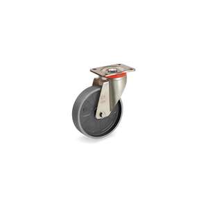 TELLURE ROTA - 696206 <b>Cast</b> <b>iron</b> solid wheels, swivel top <b>plate</b> bracket type P - wheel width 50 mm, ø 200 mm (Qty 2) - Product Image 1