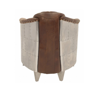 Fauteuil en cuir de style industriel, chaise de pilote avec matériaux de haute qualité, assise confortable et style industriel classique - Product Image 3