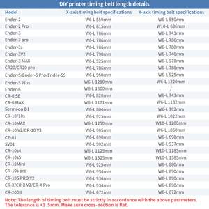 Correa de Distribución Creality 2M 2GT, Paso de 2 mm, Ancho de 6 mm, con 6 Fundas de Cobre para Impresora 3D Ender 3 - Product Image 5
