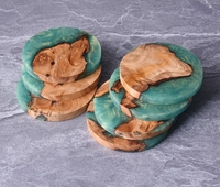 Ensemble de sous-verres en bois de luxe classique moderne, résine époxy, résistant à la chaleur, écologique, durable, décoration de table basse, œuvre d'art décorative pour boissons