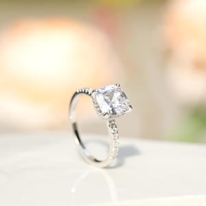 OAHLAN 3.5CT 925 ayar gümüş alyans kadınlar için yastık kesim kübik zirkonya CZ <span class=keywords><strong>Promise</strong></span> yüzükler düğün bantları boyutu 3-11 - Product Image 3