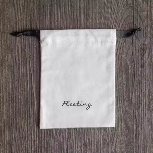 Logo personnalisé toile de coton tissu mousseline sac à cordon avec imprimé toile sac à cordon poussière cadeau boucle d'oreille anneau bijoux sac - Product Image 4