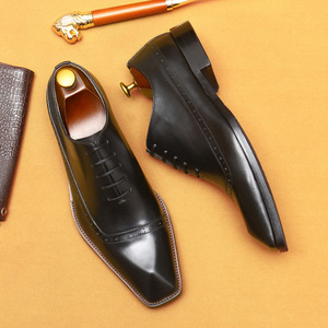 Chaussures habillées décontractées pour hommes en cuir Oxford originales faites à la main, pour le bureau, les mariages, augmentant la taille, avec des propriétés anti- - Product Image 6