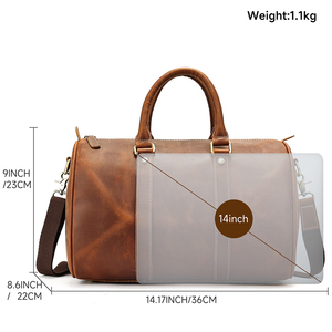 Borsone da Viaggio MARRANT in Pelle Pieno Fiore Borsa Weekend Ventiquattrore Borsone in Pelle Borsa da Viaggio in Vera Pelle da Uomo - Product Image 6