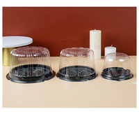 Boîte à gâteau d'anniversaire en plastique PET transparent jetable de qualité alimentaire avec couvercle en dôme et plateau blister pour emballage alimentaire