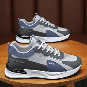 Nouvelles baskets décontractées pour hommes, respirantes, avec amorti en maille, tendance, polyvalentes, plateforme, course à pied, cuir, anti-odeur, 2024 - Product Image 3