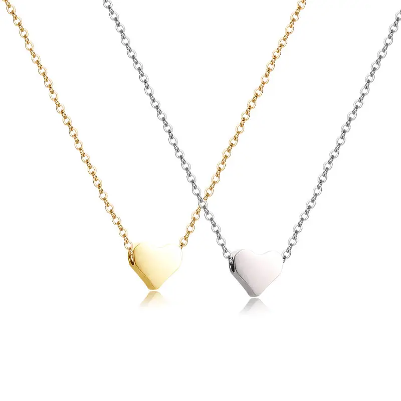 Модное ожерелье с крошечным сердцем, персонализированное изящное мини-ожерелье с подвеской в форме сердца персика для женщин, серебристое и Золотистое Ожерелье-чокер