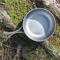Bol à poignée pliable en titane pur à paroi simple 400 ml, gris argent sablé, design minimaliste, ultraléger, portable, durable