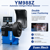 Équilibreuse de roues de voiture entièrement automatique YM988Z avec indication laser, fréquence variable, certifiée CE, moteur 250W, alimentation 220V