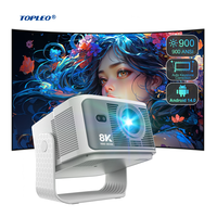 Projecteur intelligent Topleo Android 14 8K 4K 1080P 2 Go de RAM 3D Mini projecteur portable Android Projecteur domestique 1080p