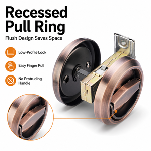 Silver Hidden <strong>Door</strong> Pull Lock Easy Install Hardware for Household Apartment Concealed Wooden <strong>Door</strong> Factory Wholesale - Product Image 4