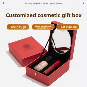 Fond de teint liquide, tube rouge, coffret cadeau, emballage personnalisé pour produits de soin de la peau, personnalisation de coffret cadeau - Product Image 1