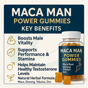อาหารเสริมสมุนไพรแบบผลิตภายใต้แบรนด์ส่วนตัว แมคคา กัมมี่ สำหรับผู้ชาย ช่วยเพิ่มพลังงานและเสริมสร้างความแข็งแกร่ง - Product Image 2