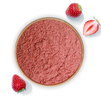 Vente en gros de poudre instantanée de fraises séchées, extrait de plantes, saveur de fraise fraîche, jus de fruits en poudre