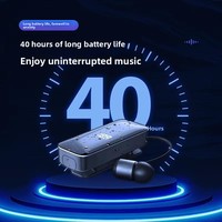 Écouteur sans fil à clipser 5.3 avec affichage numérique LED, réduction de bruit ENC, étanchéité IPX5, autonomie de 20 heures, personnalisable