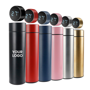 Bouteille d'eau personnalisée de 500 ml avec affichage de la température LED, en acier inoxydable, thermos intelligent, isolée sous vide, gourde numérique anti-fuite - Product Image 1