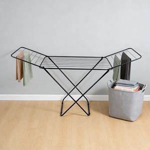 ราวตากผ้าเหล็กพับได้แบบชั้นเดียวทันสมัยสำหรับตากผ้าขนหนูและเสื้อผ้า - Product Image 1