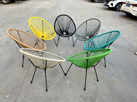 Chaise de jardin minimaliste, chaise Acapulco durable, ensemble bistrot, mobilier de conversation pour patio, fauteuil de jardin extérieur