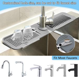 Tapis absorbant réutilisable en silicone pour robinet de cuisine et salle de bain, protection anti-gouttes et anti-éclaboussures pour évier - Product Image 4