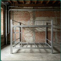 Lit superposé haut-bas pour dortoir, idéal pour la location et les chantiers, structure en alliage d'aluminium