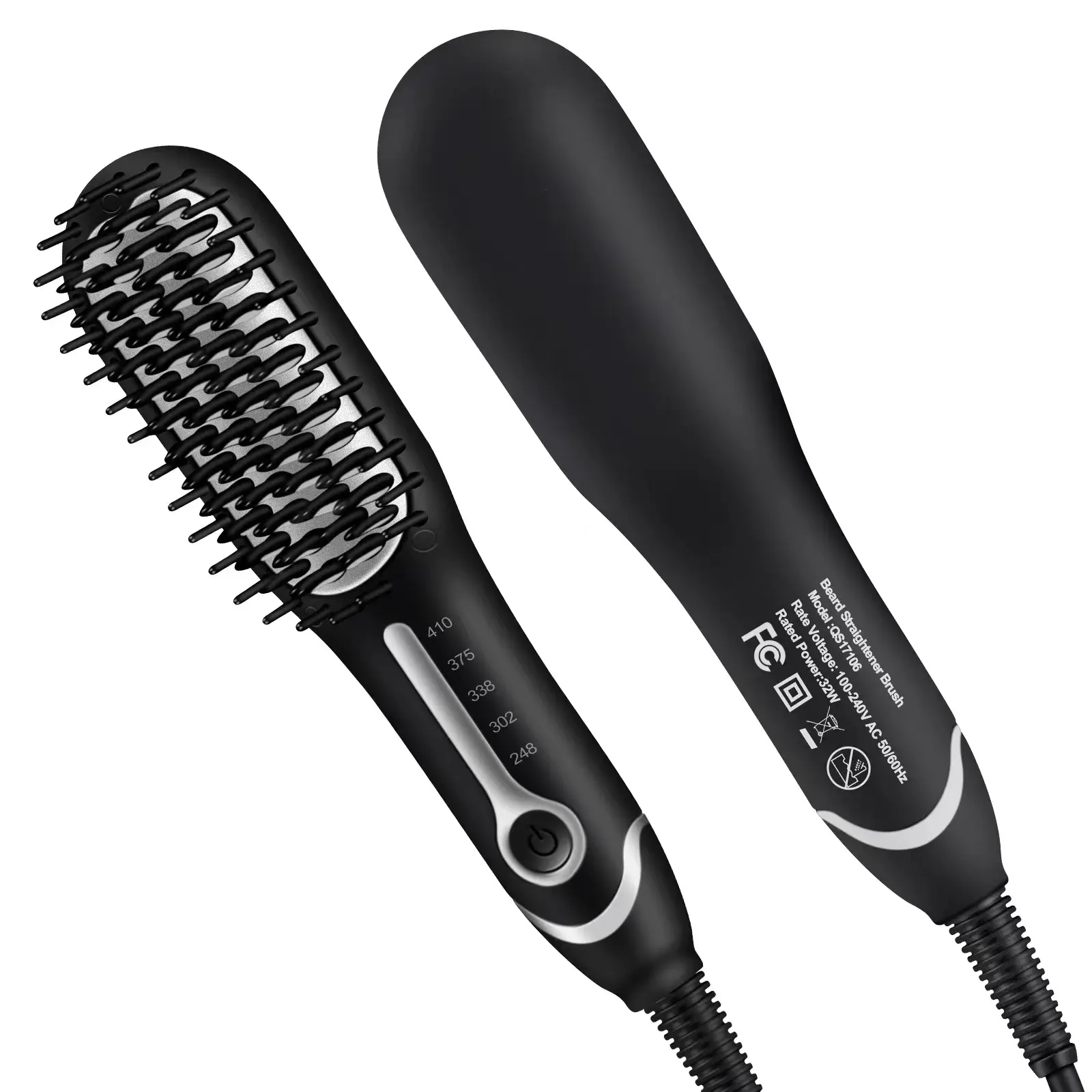 portable mini hair iron fast hair straightening brush comb wholesale ceramic electric hot beard straightener brush