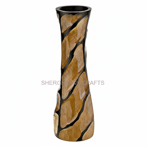 Pot de fleur en bois marron sculpté à la main beauté manguier bois Vase à fleurs pour salon décoration décor à la maison essentiel - Product Image 1