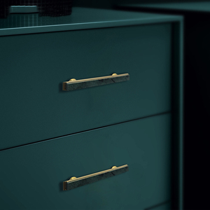 Nordic Simple Light Luxury Kitchen Dresser Wardrobe Cabinet Door Handle Natural Green Marble Brass <strong>Drawer</strong> <strong>Knob</strong> Pull Handles - Product Image 2