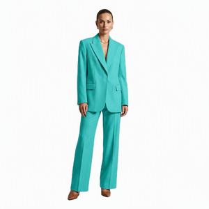 Completo Blazer Sartoriale da Donna con Risvolto a Revers 55% Lana 45% Poliestere 260GSM Antipiega Forma Strutturata Tutte le Stagioni Cammello S-5XL - Product Image 4